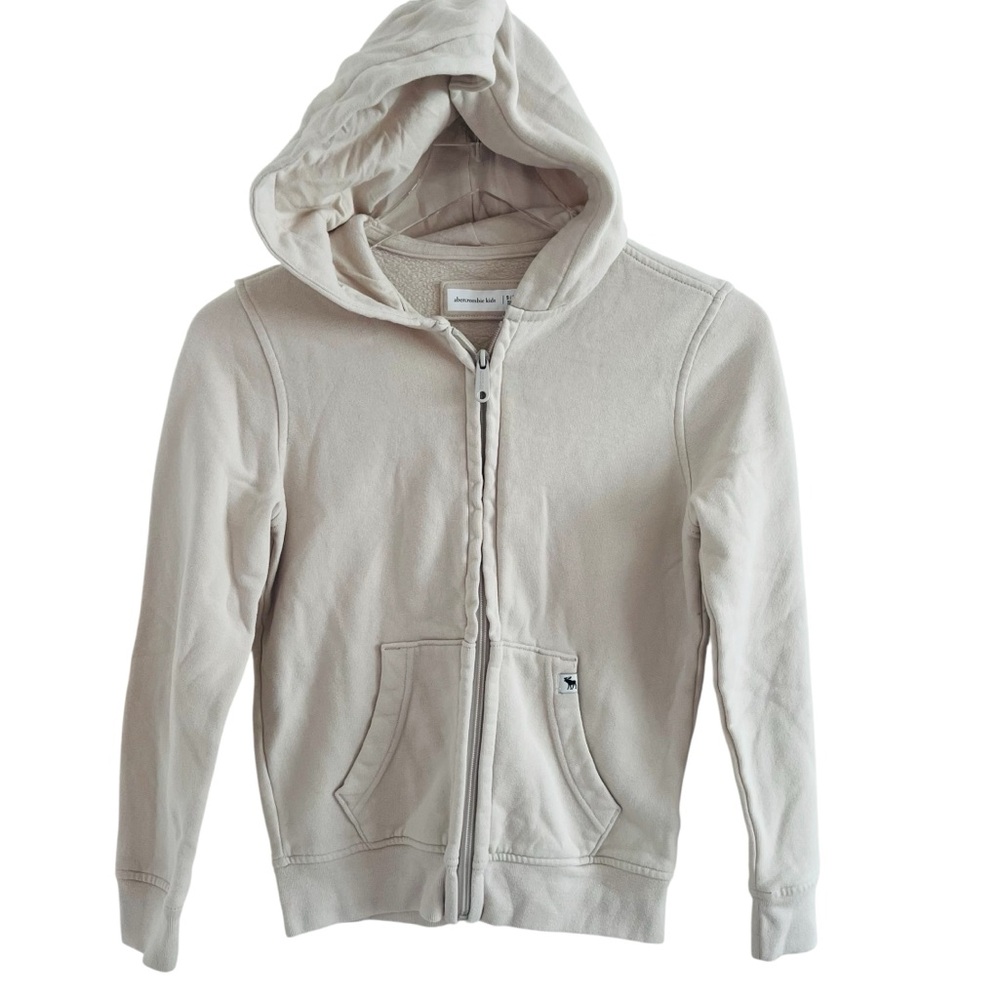 Abercrombie Kids Full Zip Cream Hoodie Jacket
